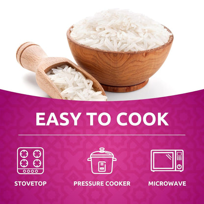 Authentic Smoked Basmati Rice by  in 2 Lb Resealable Zipper Bag - Aromatic and Flavorful Indian Grain - Non-Gmo, Gluten Free, Kosher, Cholesterol Free