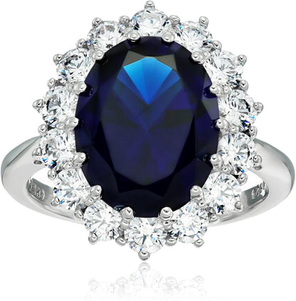 Platinum-Plated Sterling Silver Celebrity Kate Ring Made with Infinite Elements Zirconia Accents, (Previously Amazon Collection)