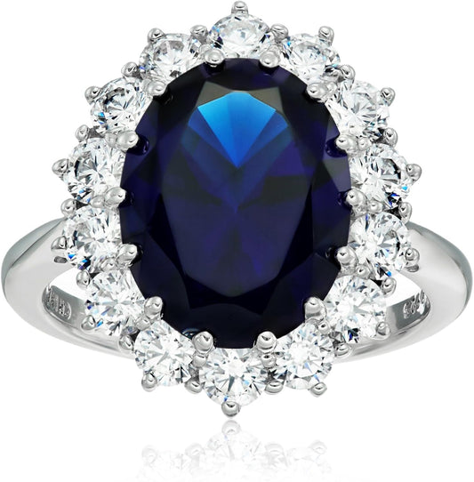 Platinum-Plated Sterling Silver Celebrity Kate Ring Made with Infinite Elements Zirconia Accents, (Previously Amazon Collection)