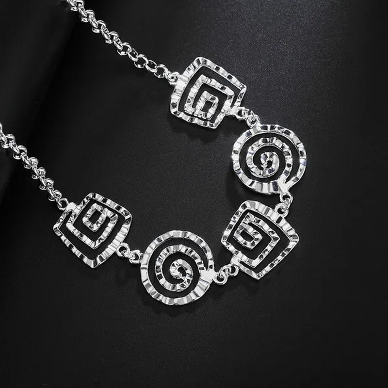 925 Sterling Silver Jewelry Sets Fine Retro Thread Earrings Bracelets Neckalce for Women Fashion Party Wedding Gifts