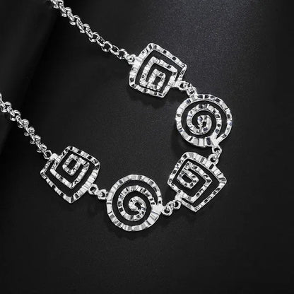 925 Sterling Silver Jewelry Sets Fine Retro Thread Earrings Bracelets Neckalce for Women Fashion Party Wedding Gifts