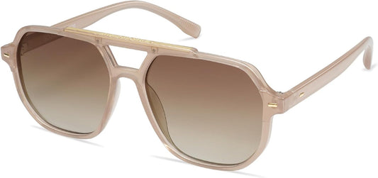 Retro Trendy Aviator Polarized Sunglasses Men Women Vintage 70S Square Stylish Frame Sun Glasses SJ2283