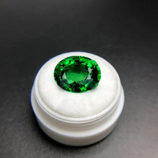 NATURAL GREEN EMERALD OVAL CUT FACETED ZAMBIAN LOOSE GEMSTONES EGG