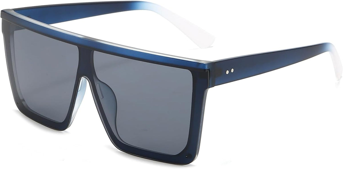 Square Oversized Sunglasses for Women Men Fashion Flat Top Big Black Frame Shades