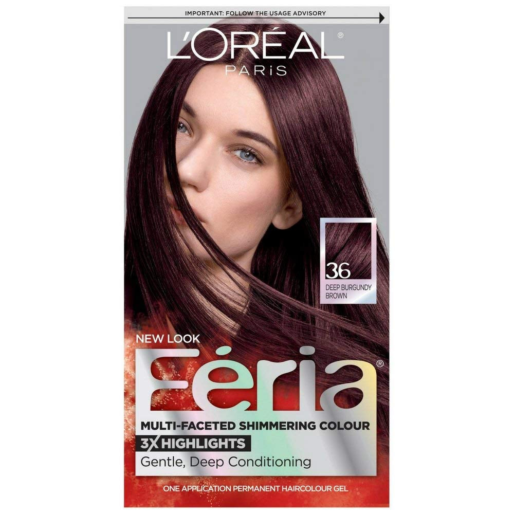 Feria Permanent Hair Color, 36 Chocolate Cherry (Deep Burgundy Brown)