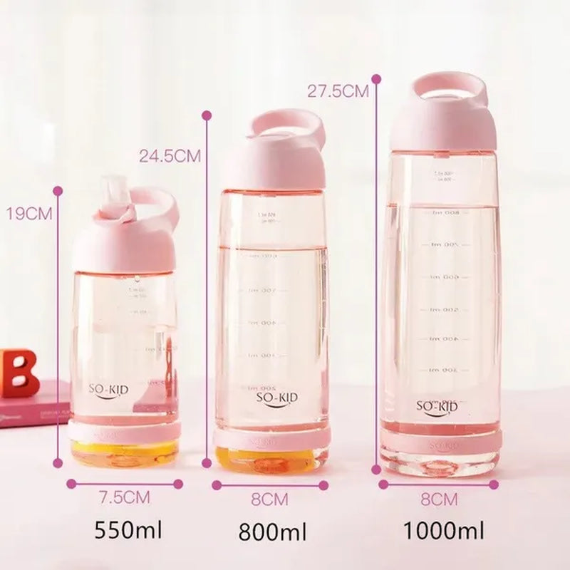 550/800/1000Ml Water Bottle with Straw, Portable Sports Shaking Bottle, Fitness Bottle, Children's Bottle, Baby Bottle