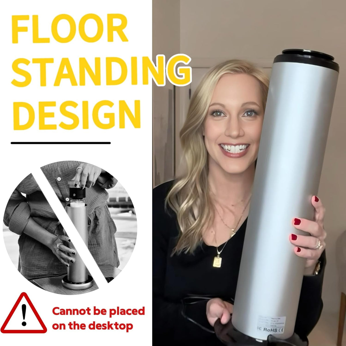 2800 Sq.Ft Floor Standing Waterless Diffuser, 600Ml Scent Air Machine for Home Hotel Scent Diffuser Cold Air Essential Oil Diffuser for Large Room Office, APP and Remote Control (Silver Grey)