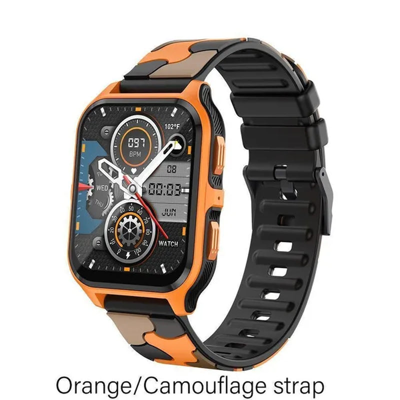 2024 NEW Military Smart Watch for Men Bluetooth Call, Rugged Tactical Smartwatch for Android Phones and iPhone, 3ATM Waterproof Outdoor Sports Fitness Tracker with Heart Rate, Voice Assistant.