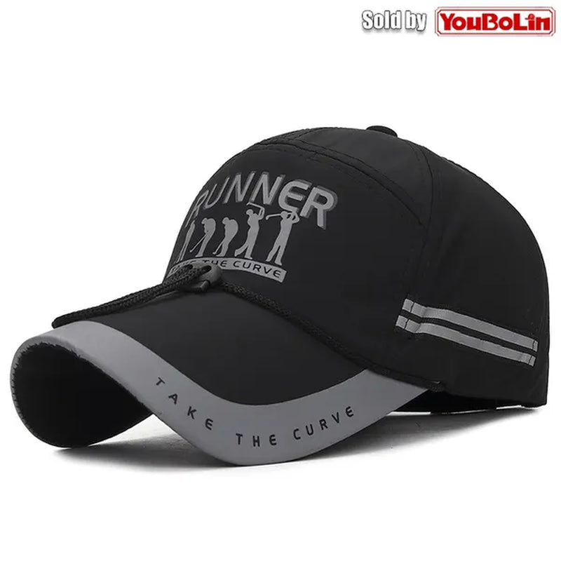 Extended Brim, Quick Drying Fabric, Reflective Strip and Windproof Rope, Outdoor Sport Baseball Cap. New Fashion Casual UV Proof Snapback Hats Suitable for Mountaineering and Fishing in Summer