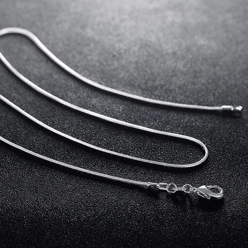 Men Women Snake Chain 1MM/2MM/3MM 925 Silver Necklaces Fashion DIY Charm Pendant Fine Jewelry Accessories