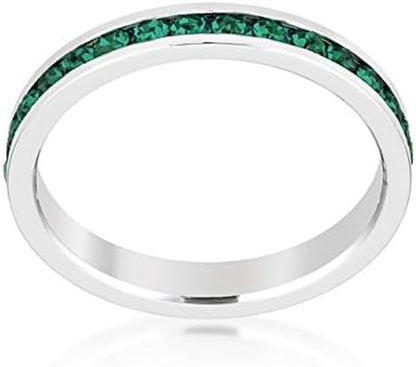 Stylish Birthstone Stackables Swarovski Crystal Eternity Bands