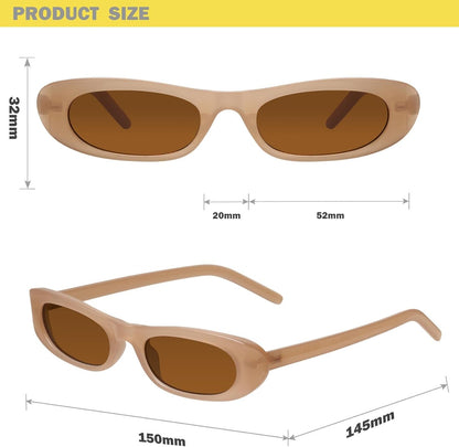 Elongated Narrow Cat Eye Sunglasses for Women MS52357