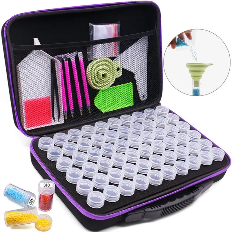 ARTDOT Diamond Painting Storage Containers, 30/60 Slots Diamond Painting Accessories Shockproof Jars for Jewelry Beads Rings Charms Glitter Rhinestones