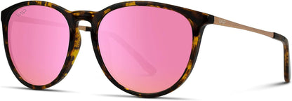 WMP Eyewear Round Sunglasses | Polarized UV Protection | Trendy Sunglasses for Women | Retro Designer Style