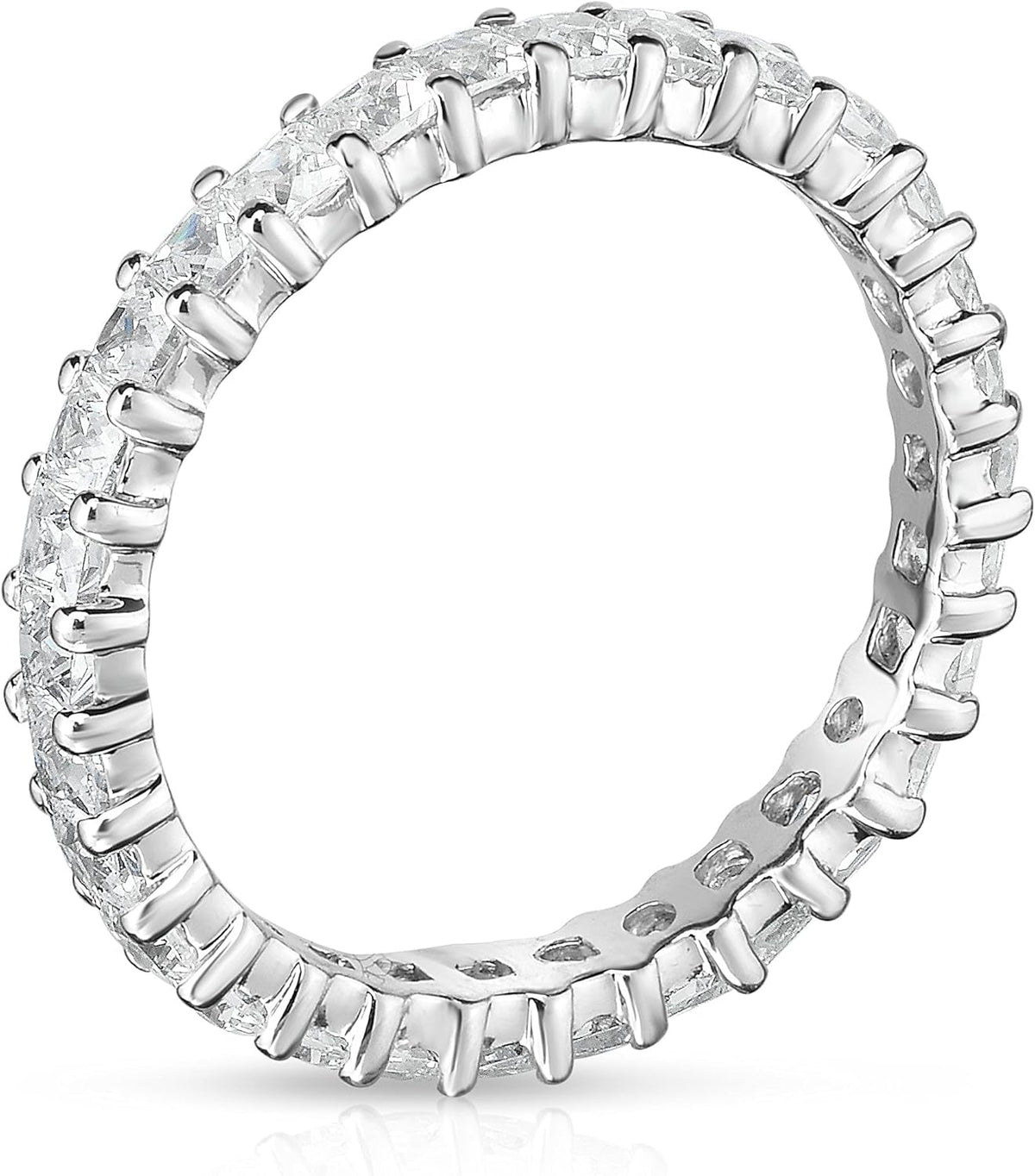 14K White Gold Princess Diamond (0.82-1.00 Ct, G-H Color, SI2-I1 Clarity) Eternity Ring