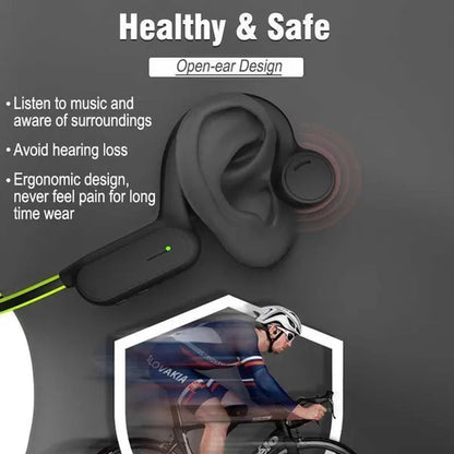 Open Ear Bone Conduction Bluetooth Headphones Waterproof Stereo Wireless Headset with Microphone for Driving Working Running Cycling