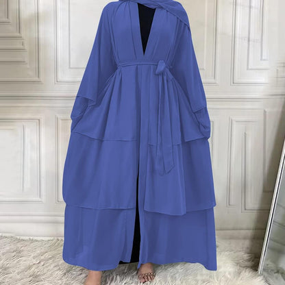 Abayas for Women Muslim Dubai Dress Solid Loose Fit Long Cardigan Islamic Kaftan Robe Open Front Maxi Length
