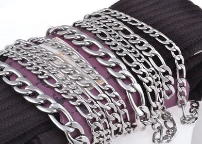 Wholesale High Quality 925 Sterling Silver Fashion Jewelry 2MM/4MM/6MM/8MM Women Men 925 Solid Silver Figaro Chain Necklace 16/18/20/22/24/26/28/30 inches