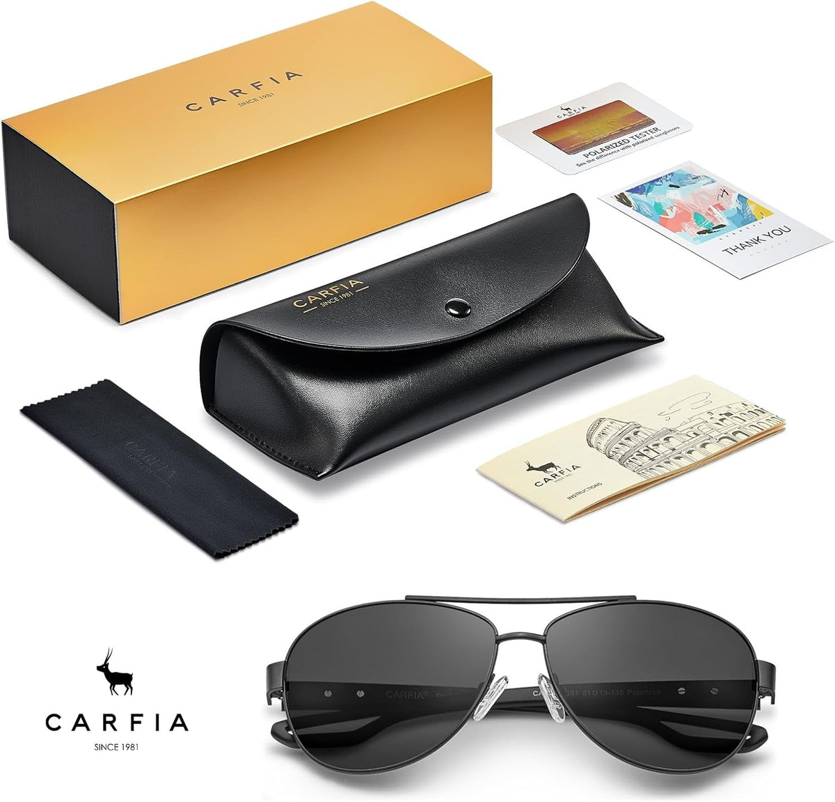Polarized Sunglasses for Women UV Protection Ultra-Lightweight Comfort Metal Frame Driving Glasses CA3210