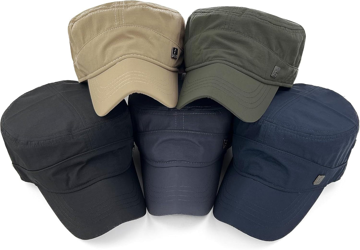 Polyester Water Resistant Military Caps for Men Quick Dry Cadet Hats for Women Army Cap Flat Top Dad Hat