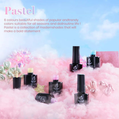 Beetles Pastel Gel Nail Polish Set 6 Pcs Pink Nude Gel Polish Pastel Yellow Blue Gel Polish Soak off Uv Nail Lamp Gifts for Women Manicure Kit