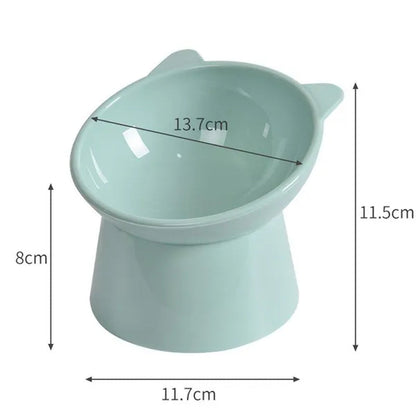 JJYY 1PC Pet Bowl High Base Feeding Cat Dog Bowl Protect Pet Spine Oblique Feeding Bowl Drinking Water Bowl Stonego Pet Supplies - Not include Food