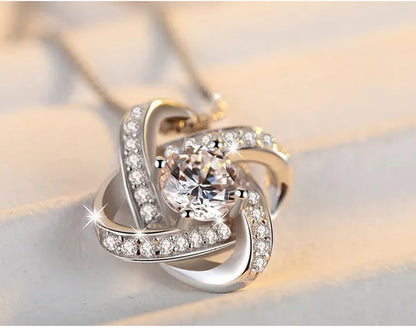 To My Granddaughter S925 Sterling Silver Cubic Zirconia Knot Necklace Message Card Gifts Granddaughter Necklace Granddaughter Gifts
