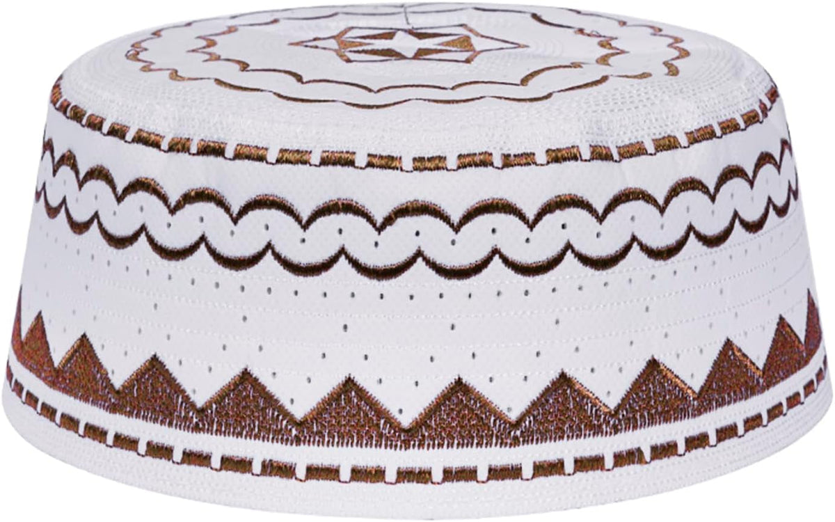 Men Muslim Prayer Kufi Hat Prayer Headwear Cap Islamic Beanie Skull Cap Embroidery Kofia Topi Sun Hat
