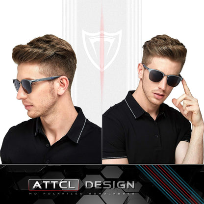 Men'S Driving Polarized Rimless Sunglasses Al-Mg Metal Frame Ultra Light