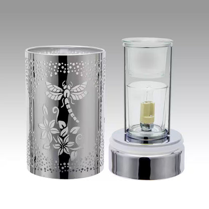 Silver Dragonfly Touch Lamp, Essential Oil Diffuser and Wax Warmer