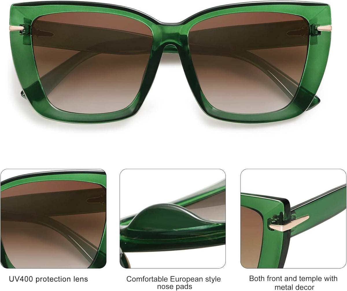 Trendy Large Oversized Cat Eye Sunglasses for Women 70S UV400 Designer Shades SJ2231
