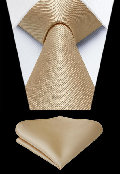 Mens Ties Solid Color Ties for Men Formal Necktie with Pocket Square Set Satin Silk Neck Tie Handkerchiefs Set