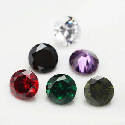 Round Cut 5A Cubic Zirconia Stone Mix 15 Colors Loose CZ Stones Synthetic Gemstone for Jewelry Making