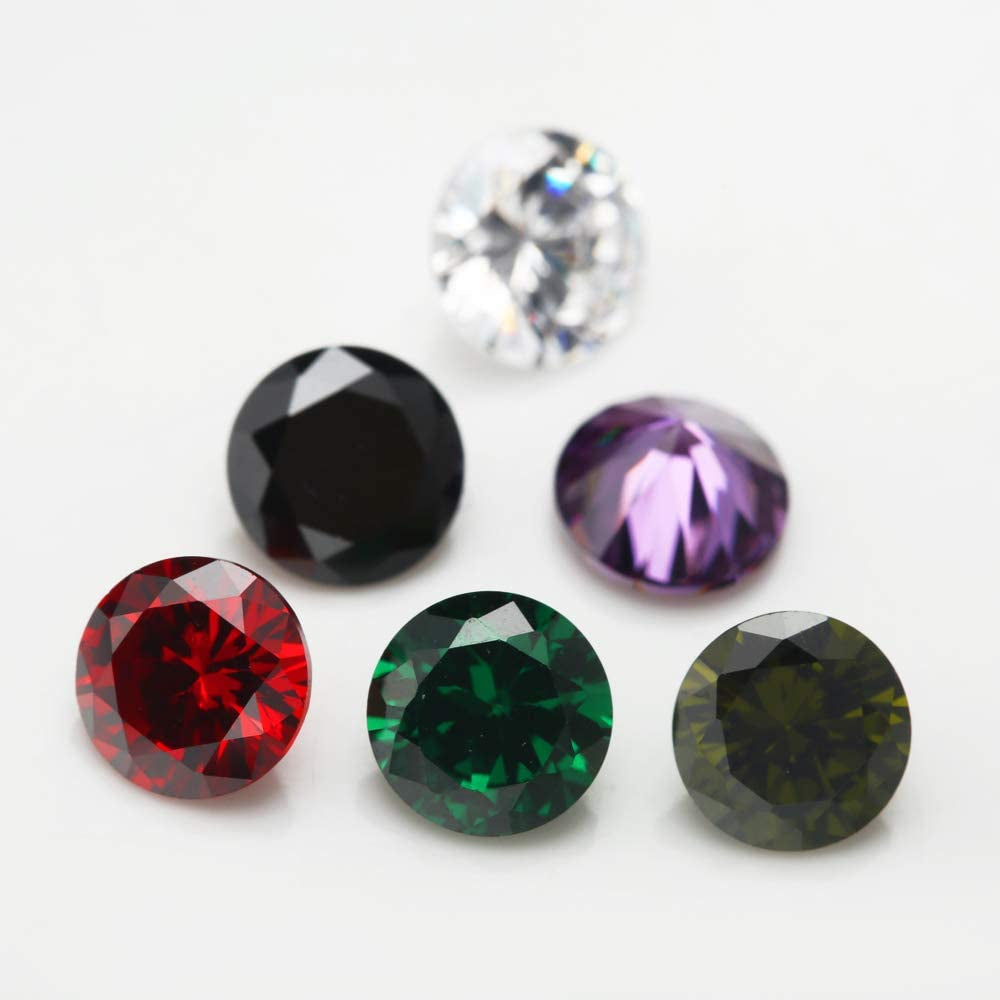 Round Cut 5A Cubic Zirconia Stone Mix 15 Colors Loose CZ Stones Synthetic Gemstone for Jewelry Making