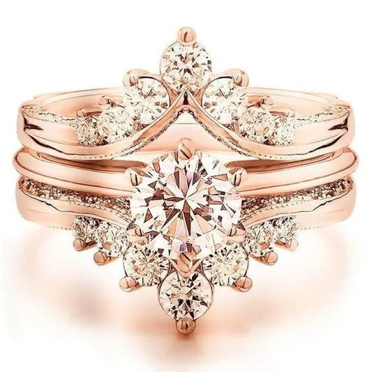 Gorgeous 18K Rose Gold Natural Morganite Gemstone Engagement Ring with Diamond Vintage Stackable Wedding Bridal Ring Set Jewelry Size 6 7 8 9 10