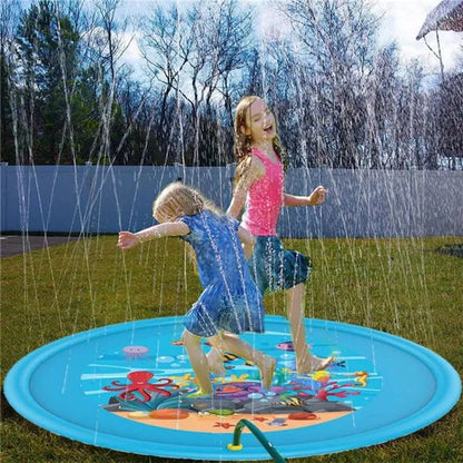 Kids Outdoor Summer Inflatable Water Splash Play Pool Playing Sprinkler Mat Yard Outdoor Fun Splash Water Toy Playground Toddler