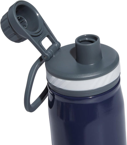 600 ML (20 Oz) Metal Water Bottle, Hot/Cold Double-Walled Insulated 18/8 Stainless Steel, Shadow Navy/Onix Grey/Silver Reflective, One Size