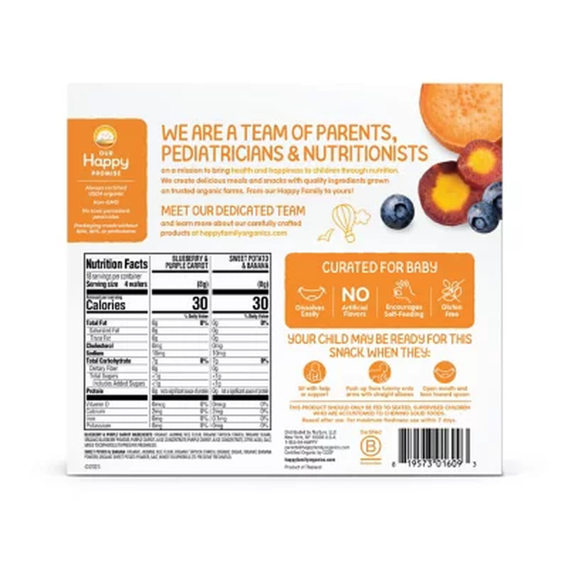Happybaby Organics Teething Wafers, Variety Pack, 36 Ct.