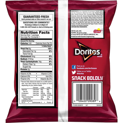 Flavored Tortilla Chips, Nacho Cheese, 1 Ounce (Pack of 104)
