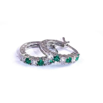 Fashion Sapphire earrings Jewelery  Hoop Earrings  earrings  Diamond Earrings for Women Wedding Engagement Earrings Crystal Zircon Earring Cubic Zirconia Jewelry Colour: Blue /Green / Purple / Rose Red