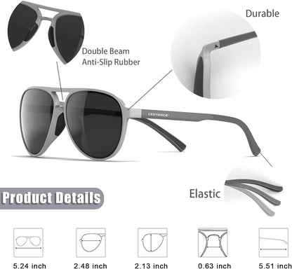 Lightweight TAC Polarized Tinted Classic Vintage Retro 70s Sunglasses, TR-90 Frame for Women Men, UV 400 Protection