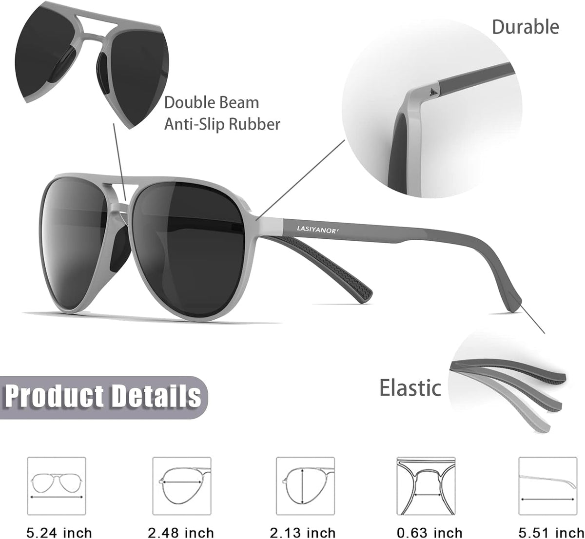 Lightweight TAC Polarized Tinted Classic Vintage Retro 70S Sunglasses, TR-90 Frame for Women Men, UV 400 Protection