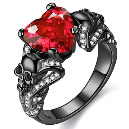 Luxury Couple Rings Sweet Love Fashion Jewelry Heart Rings for Women Engagement Band Wedding Diamond Ring Natural Gemstones Ruby Ring