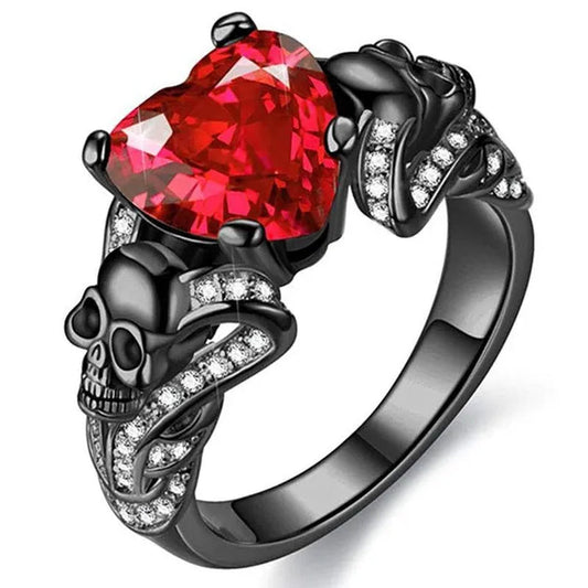 Luxury Couple Rings Sweet Love Fashion Jewelry Heart Rings for Women Engagement Band Wedding Diamond Ring Natural Gemstones Ruby Ring