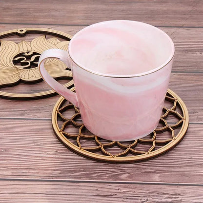 1 PC Making Sacred Geometry Ornament Laser Cut Handmade Coasters Wood Wall Art Home Decor Wooden Wall Sign Flower Of Life Energy Mat Flower of Life Shape Slice Wood Base