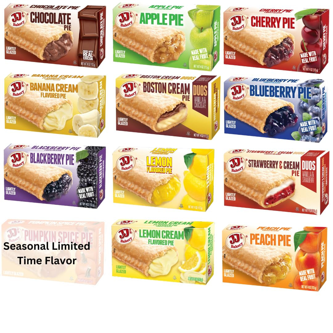 Ultimate Variety Pie Snack Pies, Individual Dessert, Fresh-Baked, Perfect for Snacks, Nut-Free, Kosher Parve, 4 Oz Each (Pack of 12)
