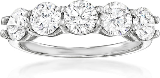 2.00 Ct. T.W. Lab-Grown Diamond 5-Stone Ring in 14Kt White Gold. Size 7