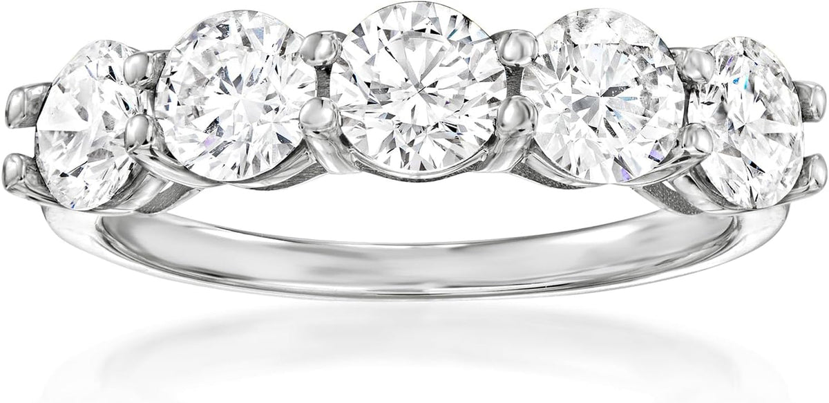 2.00 Ct. T.W. Lab-Grown Diamond 5-Stone Ring in 14Kt White Gold. Size 7