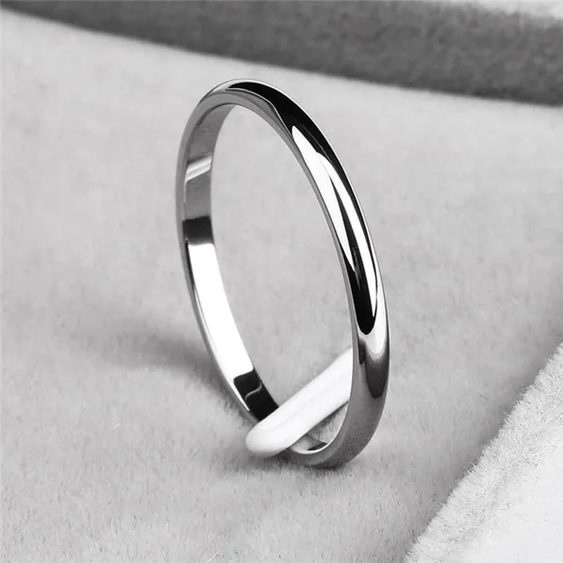 2mm Super Thin Dainty Tiny Ring Black/Silver/Gold/Rose Gold Rings Unisex Wedding Band Size 3-10