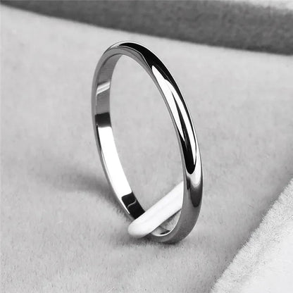 2mm Super Thin Dainty Tiny Ring Black/Silver/Gold/Rose Gold Rings Unisex Wedding Band Size 3-10